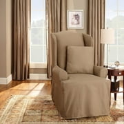 Angle View: Sure Fit Cotton Duck Wing Chair Slipcover
