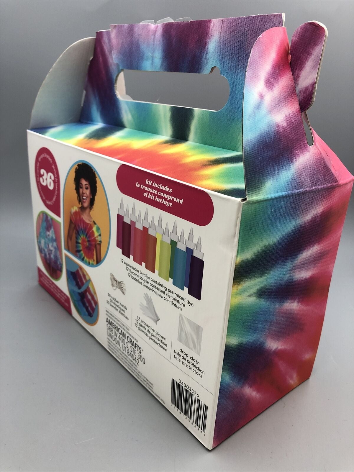 American Crafts Medium Tie Dye Kit 4oz 76/Pkg-12 Assorted