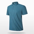 thumbnail image 5 of Rloper-Lop Men's Polo Shirts Casual Short Sleeve Quick Dry T-Shirts Novelty Solid Color Golf Tees Breathable Stretch Sports Athletic Tees Blue 3XL, 5 of 8