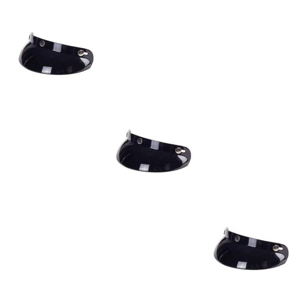 Viseras de casco de protección solar Naiovety 3 ala PC Negro brillante