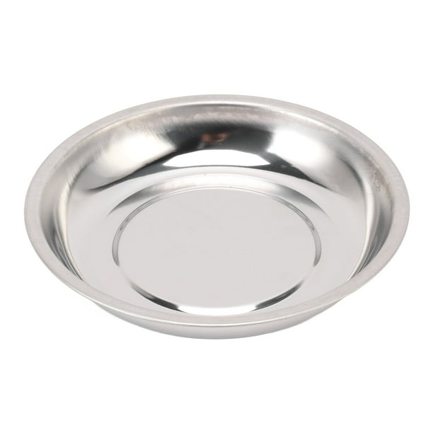 Bandeja magnética redonda de 6 pulgadas para piezas, recipiente de herramientas magnético de acero inoxidable para tornillos, tuercas, pernos y herramientas pequeñas.