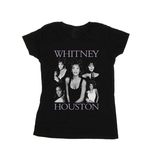 Whitney Houston T-Shirt en Coton pour Femmes à Multiples Poses