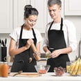 thumbnail image 5 of 4 Pack Chef Aprons, Black Apron with 2 Pockets, Waterproof Adjustable Apron for Men Women,Professional Cooking Apron for Cooking, Gardening, Restauran, 5 of 5