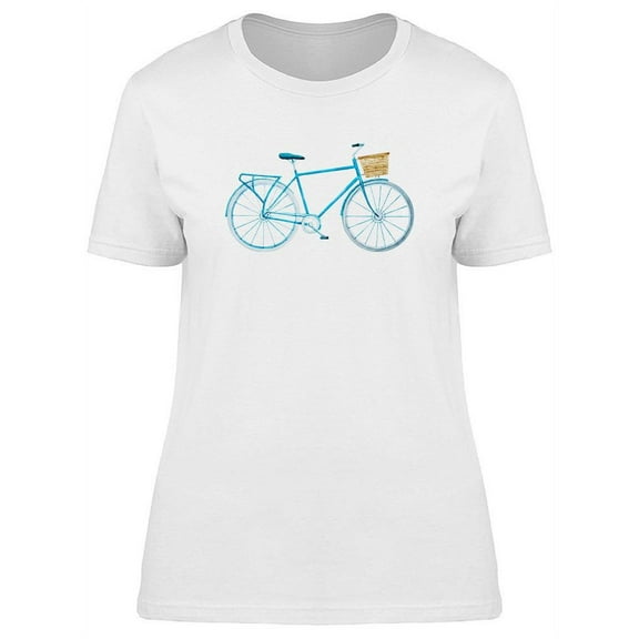 Watercolor Blue Bicycle T-Shirt Women -Image by Shutterstock, Female XX-Large