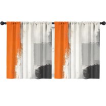Blackout Kids Curtains,Orange and Grey Abstract Art Artwork Childrens Insulated Curtains Set Of 2,Bedroom Essentials,Toddler Room Decor 52x63in(132x160cm)