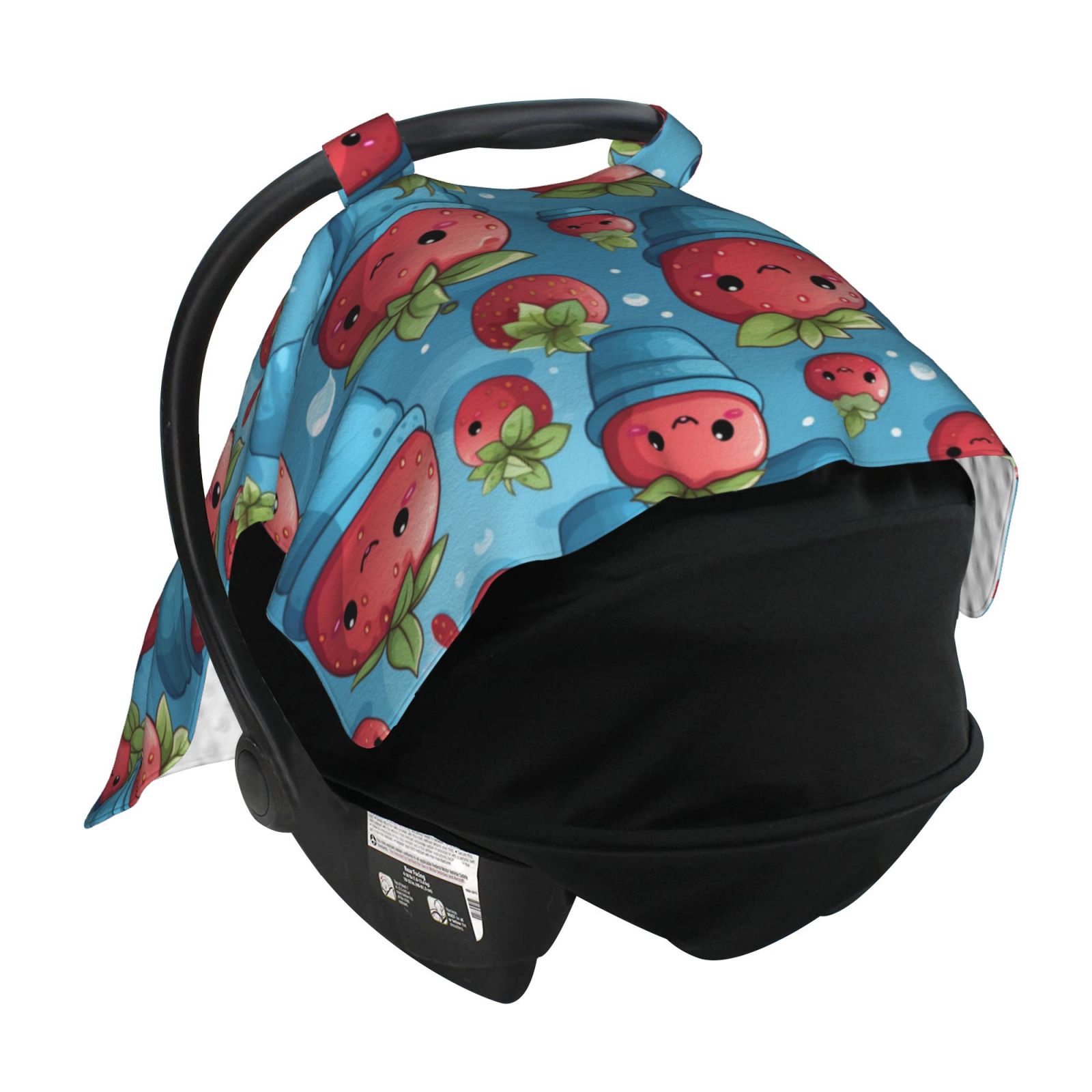 Car Seat Cover Baby - Cute Strawberry Flower Pot Breathable Infant Car Seat Cover for Baby Carseat, Lightweight Comfort Baby Essentials Must Haves Newborn Stuff for Girl Boy
