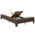 thumbnail image 3 of vidaXL 2-Person Sunbed with Cushion Brown Poly Rattan, 3 of 5