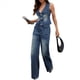 thumbnail image 3 of Conjunto de Mezclilla para Mujer, 2 Piezas, Escote en V, Sin Mangas, Pantalones Vaqueros de Pierna , Chaleco, Chaleco Vaquero. Azul S, 3 of 9