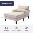 thumbnail image 2 of ijuicy Chaise Lounge Chair, Modern Lounge Chair Indoor, Oversized Comfy Chaise Lounge with Pillow - Beige, 2 of 7