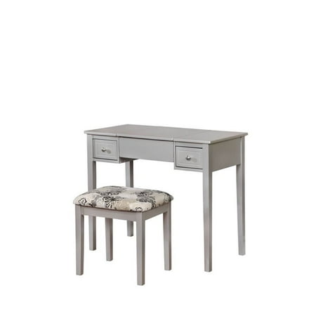 Atlin Designs 2 Piece Bedroom Vanity Set in Silver