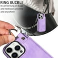thumbnail image 4 of Dteck Case for iPhone 15 Pro,Magnetic Clasp Luxury PU Leather Card Slots Stand Durable Shockproof Case Back Wallet Flip Cover with Ring Buckle Cover,Purple, 4 of 10