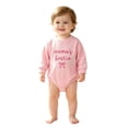 thumbnail image 3 of mgoYE Mama's Bestie Matching Outfit Newborn Baby Girl Long Sleeve Romper Toddler Girl Pullover Sweatshirt Top(Red,6-12 Months), 3 of 5