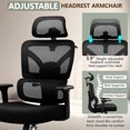 thumbnail image 6 of COOLHUT Ergonomic Mesh Office Chair, Big and Tall Computer Desk Chair with Adjustable Lumbar Support, Headrest and Armrest, High Back Home Office Chair for Workspace, Gaming,300LBS, Black, 6 of 19