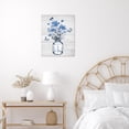 thumbnail image 4 of Farmhouse Blue Floral Wall Art Flower and Butterfly in Vase on Rustic Wood Canvas Wall Art Country Wildflower Pictures for Living Room Bedroom Bathroom Office Wall Decor, 4 of 7