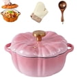 thumbnail image 1 of Enameled Cast Iron Pumpkin Dutch Ovens with Lid, Pumpkin Dutch Oven, 4-Quart Non-Stick, Double Handle, Safe for All Stovetops, Fall Thanksgiving Decor, 1 of 6