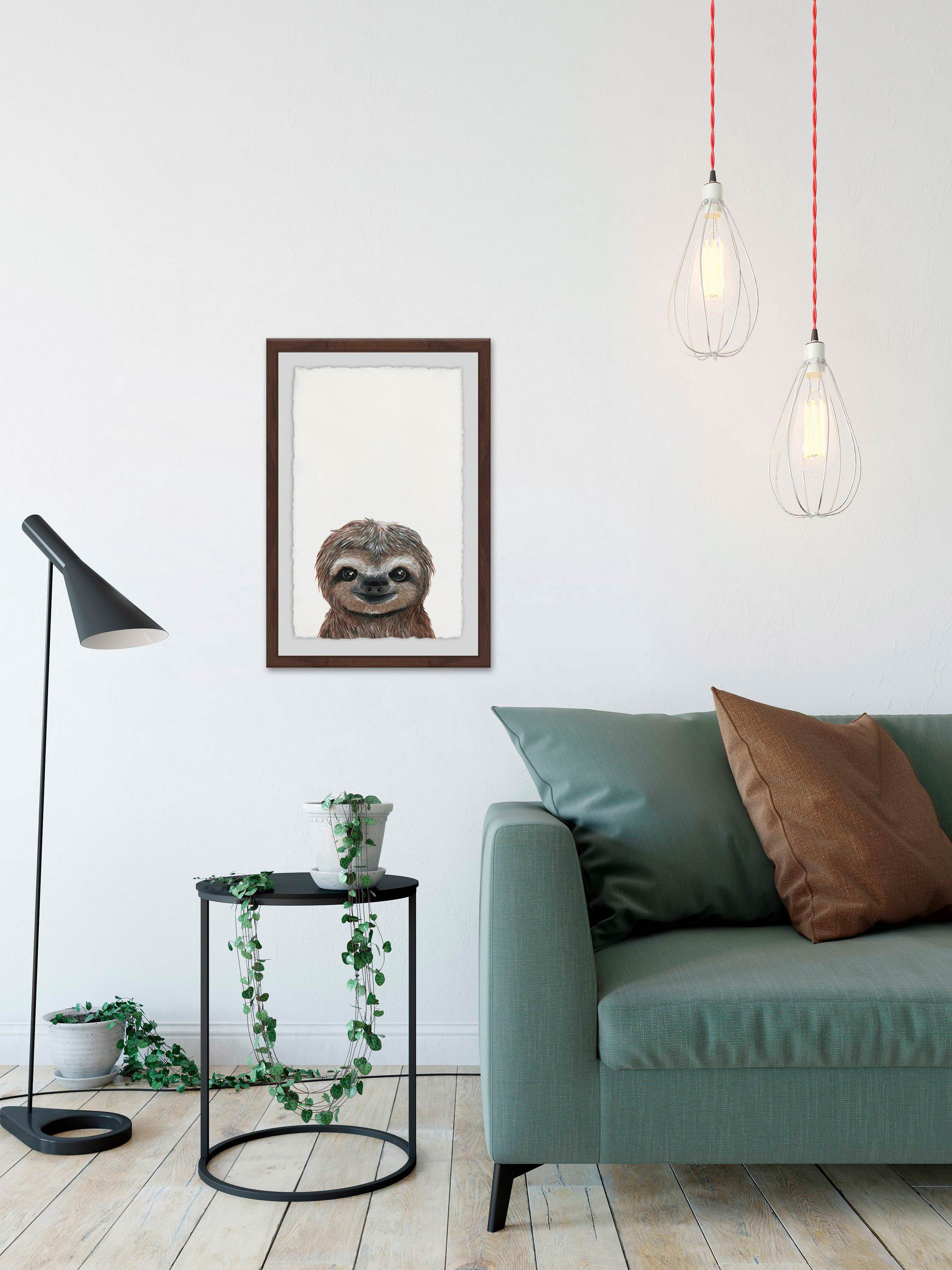 Cheerful Sloth II Framed Painting Print