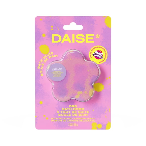 Bombe de bain DAISE BRB à la lavande relaxante, avec mini marques à collectionner à l'intérieur, 3 oz/85 g
