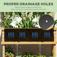 thumbnail image 5 of Outsunny Raised Garden Bed with Trellis for Climbing Plants, Wood Planter with Legs, Drainage Holes & Filter, Natural Wood, 5 of 9