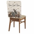 thumbnail image 2 of Gray Rabbits Dining Chair Back Cover Only, Cotton Pine Fruit Home Sweet Linen Texture Set of 6 Chair Back Covers, Removable Washable for Dining Room, Banquet & Holiday Decoration, 2 of 9