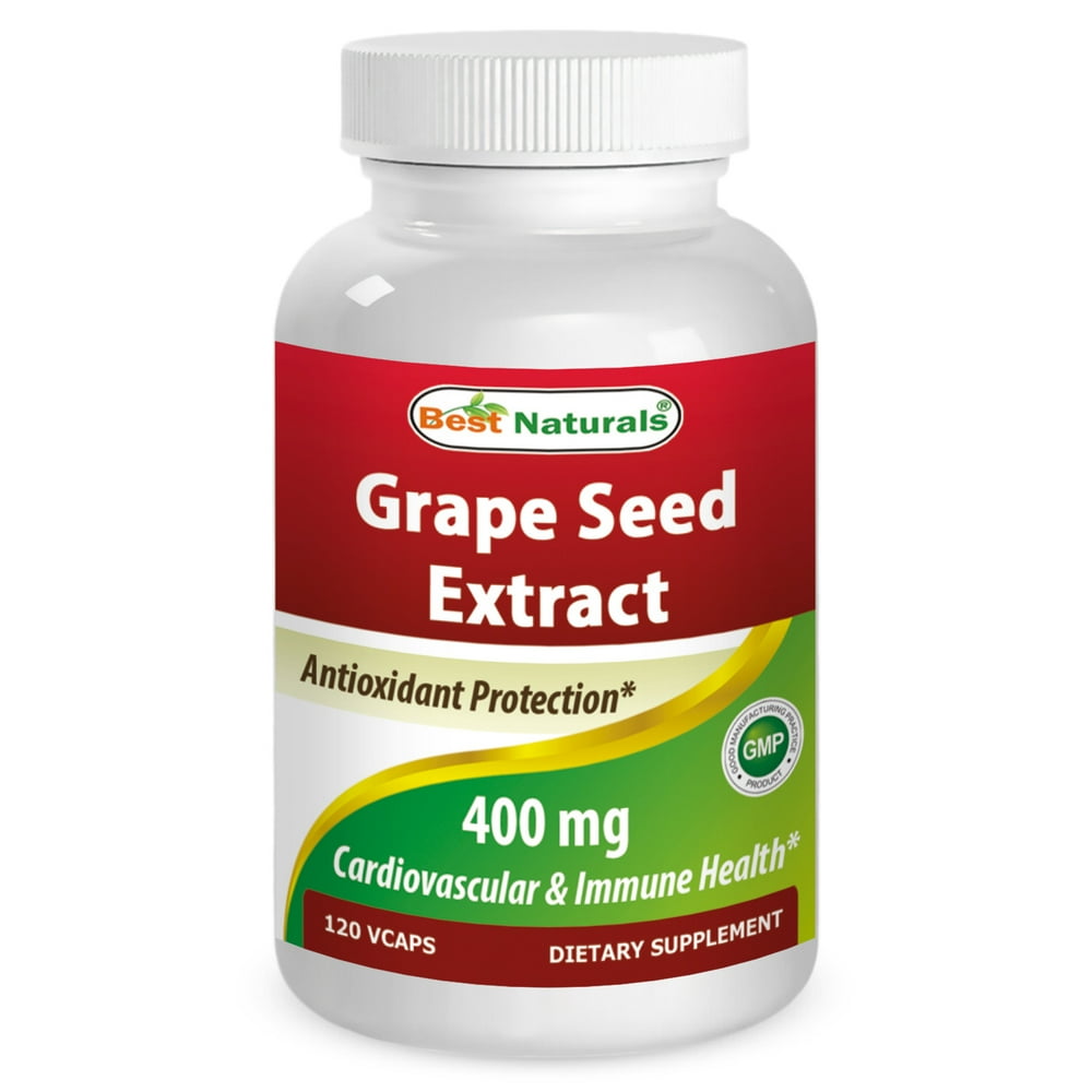 Best Naturals Grape Seed Extract 400 mg 120 Veggie Capsules Walmart