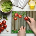 thumbnail image 3 of Farmland Cutting Board, Fresh Spring Season Jardin with Butterflies and Ladybugs in Park Scene Art, Decorative Tempered Glass Cutting and Serving Board, Large Size, Multicolor, by Ambesonne, 3 of 5