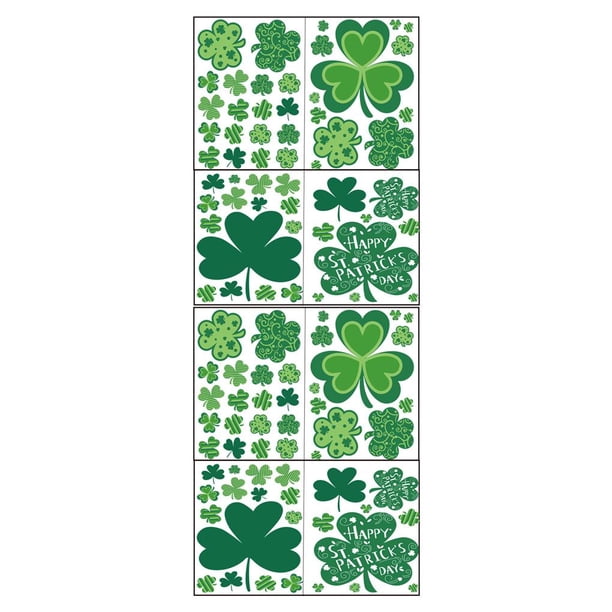 Monstrate 1 Juego de calcomanías para ventana, decoraciones para el hogar, regalo, pegatinas estáticas para pared, Día de San Patricio, patrones Type1 NO1 Monstrate CBP385032