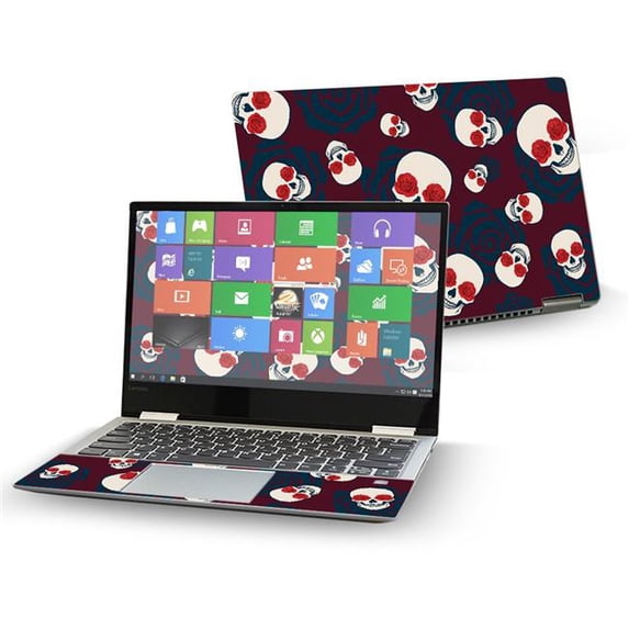 MightySkins LENY72013-Skulls N Roses 13 in. Skin Decal Wrap for Lenovo Yoga 720 2017 Sticker - Skulls N Roses
