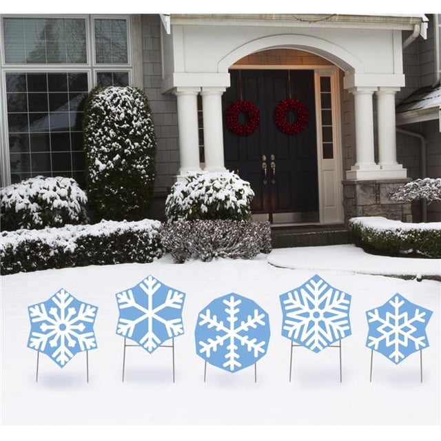 Advanced Graphics 3545 11 x 10 Po Flocons de Neige Yard Signe&44; Ensemble de 5