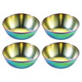 thumbnail image 1 of Miangastore Appetizer Serving Plate Golden Stainless Steel 4Pcs 3.5x3.5in, 1 of 8