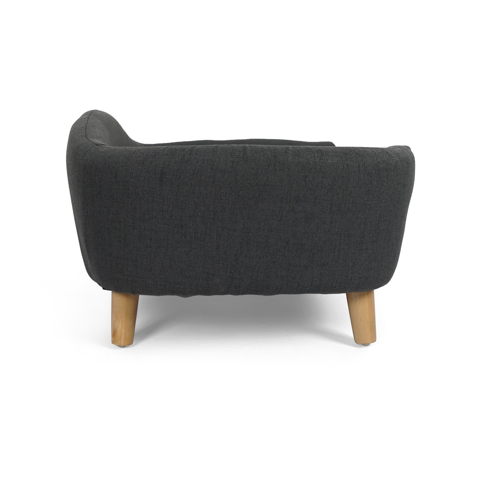 Pefilos Large Dog Couch Furniture, 30" Wide Pet Sofa for Medium Dogs with Removable Mattress, Luxury Raised Pet Couch Lounging Dog Bed with Anti-Slip Bottom, Gray