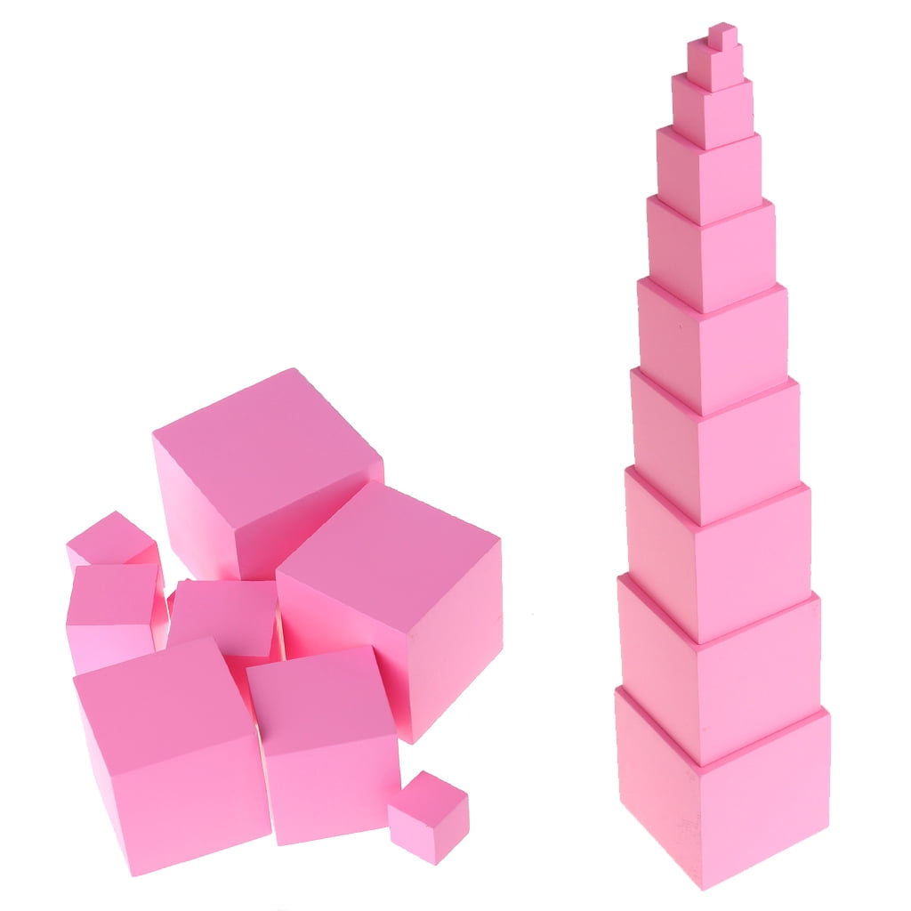 GENEMA Montessori Sensorial Materials Tower Family Set Wooden Building
