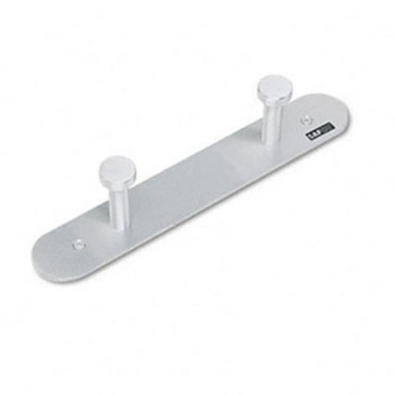 Nail Head Wall Coat Rack- Two Hooks- Metal- Satin Aluminum