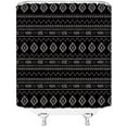 thumbnail image 4 of Boho Geometric Shower Curtain - 70"W x 84"H Black & White Aztec Southwestern Native Tribal Retro Mid Century Modern Farmhouse Decor Includes Hooks, 4 of 4