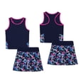 thumbnail image 4 of renvena Kids Girls 2PCS Tennis Skateboard Uniform Racer Back Vest Top with Built-in Shorts Golf Skorts Outfit Color Block 8, 4 of 7