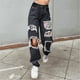 thumbnail image 1 of WILLBEST Jeans Mujer Pantalones Vaqueros Elásticos de Cintura Alta Con Botones y Bolsillos Desgastados para Mujer, Cómodos, Holgados E Informales. Grande, 1 of 5