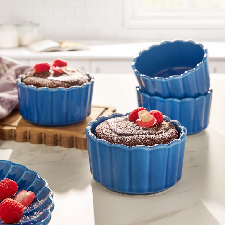 The Pioneer Woman Colette Stoneware Ramekins, Blue, Set of 4