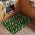 thumbnail image 2 of 2x3 Ft Entryway Area Rug, Green Christmas Kitchen Rug Runner Washable Floor Mat, White Snowflake Yellow Geometric Abstract Non Slip Indoor Door Mat Throw Carpet for Bathroom Living Room Bedroom, 2 of 8