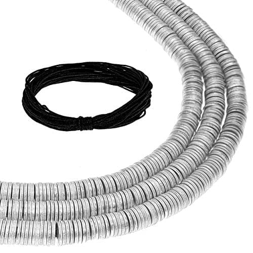 Fun-Weevz 1200 Aluminum Disc Beads for Jewelry Making Adults, Thin Flat Metal Disc Spacer Beads
