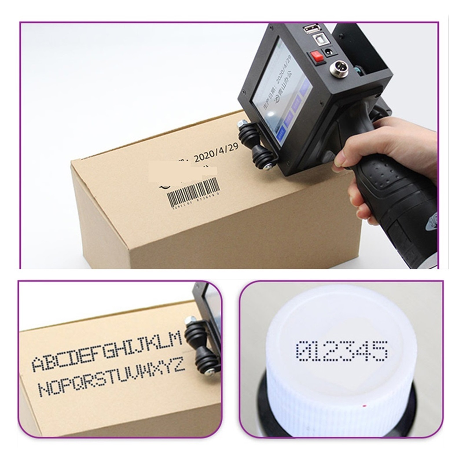 Portable Handheld Inkjet Printer Spray Gun Lot Number Barcode Printer Machine Logo Intelligent Thermal Printer ,Multifunction Inkjet Printer