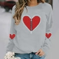 thumbnail image 4 of Valentines Day Gifts for Her Women's Cute Heart Tee Trendy 2026 Top Comfy Round Neck Pullover Stylish Long Sleeve Shirts Warm Casual Outfits Elegant Holiday Clothing Soft Relaxed Clothes, 4 of 6