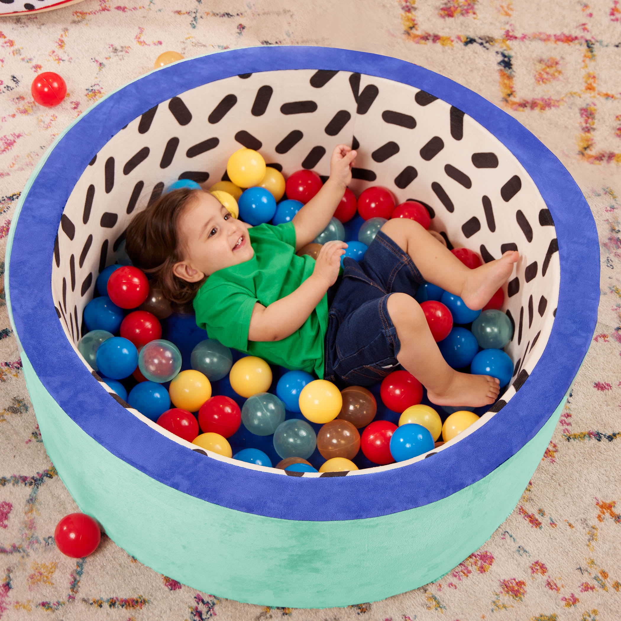 Battat Hop in Foam Ball Pit with with 65+ Balls and Washable Cover, Toddler and Preschool  Indoor Toy
