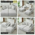 thumbnail image 2 of Aukfa Oversized Double Chaise Lounge Modular Boneless Couch, 2 Cup Holders, 4 Throw Pillows, Light Gray, 2 of 9