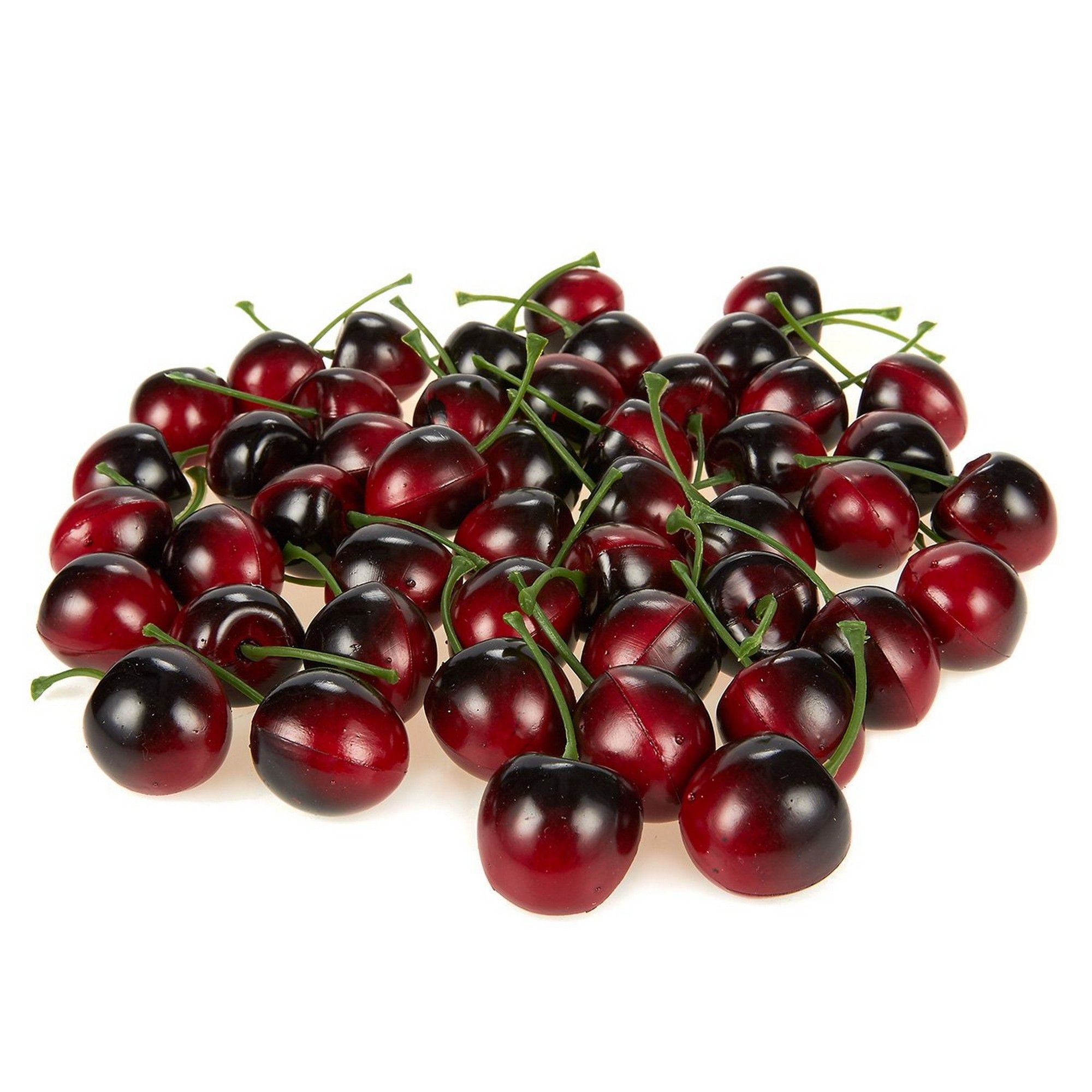 Fake Fruit Cherries 50 Piece Artificial Fruit Decorations, Fake Fruit
