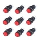 thumbnail image 2 of Interruptor de botón pulsador 25 uds. Interruptor de botón pulsador de bloqueo automático ABS latón botones redondos interruptores para automatización de equipos eléctricos 8 pines 220V(Rojo), 2 of 8