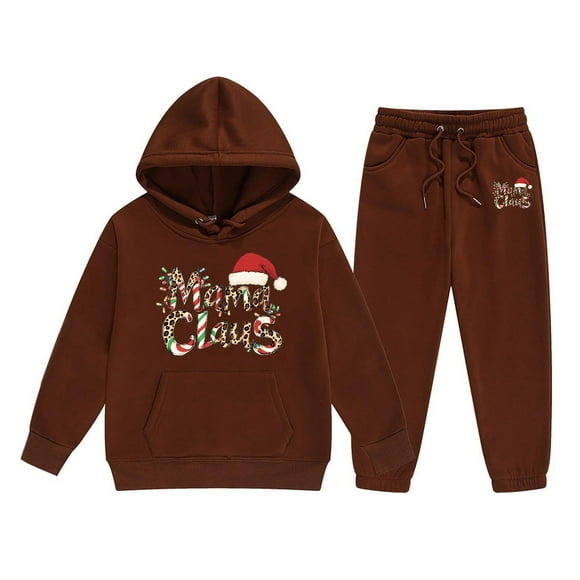 Little Girls Girls Large Outfits Kid Long Sleeve Shirt Girl Long Sleeve Crop Sweatshirt Baby Girl Wrapping Blanket Kids Clothes 13 14 Christmas Print Children's Middle And Large Childr Brown 3-4 Years