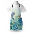 thumbnail image 3 of Sea Animals Apron Cartoon Dolphin Fish Starfish Shells in Ocean Marine in Summer Pattern Print, Unisex Kitchen Bib Apron with Adjustable Neck for Cooking Baking Gardening, Multicolor, by Ambesonne, 3 of 3