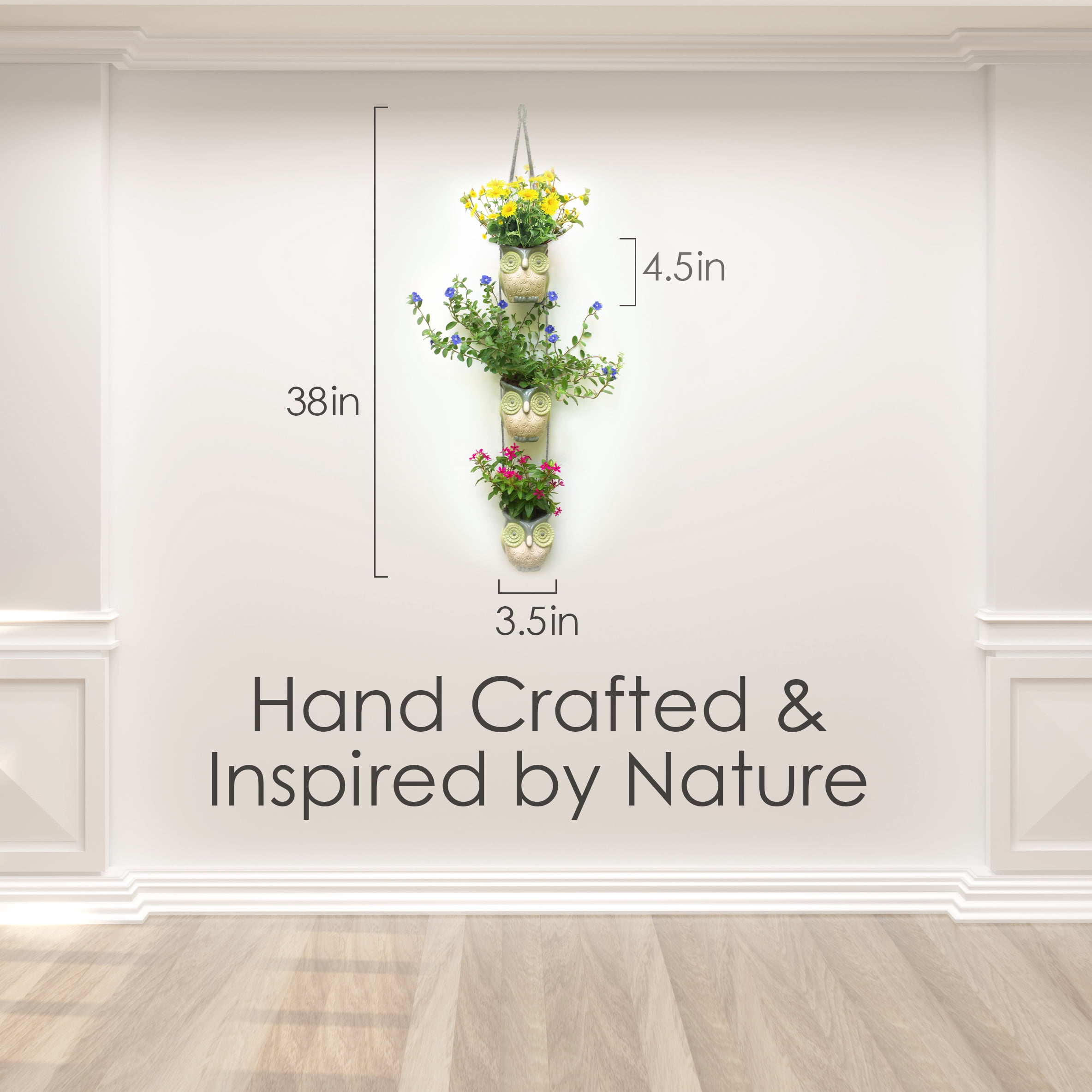 Woodland Jungle Owls. Cool Hanging Succulent Planters for Plants, Flowers & Cactus. Vintage Owl Decor.
