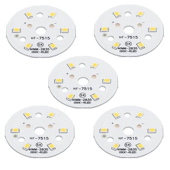 Uxcell 3W 120lm 4000-4500K 40mm 9-11VDC COB LED Light Chip Beads Energy Saving Bulb Natural White 5 Pack