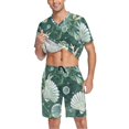 thumbnail image 3 of joogoo Men's Pajama Set Seashells Seaweed and Bubbles V-Neck Pj Shorts Set 2 Piece Loungewear Sleepwear S, 3 of 7