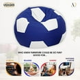 thumbnail image 4 of Ample Decor Soccer Leatherette Bean Bag Cover (Filler Not Included), Double Stitched, Ideal for Children and Teenagers - White and Blue, 4 of 6